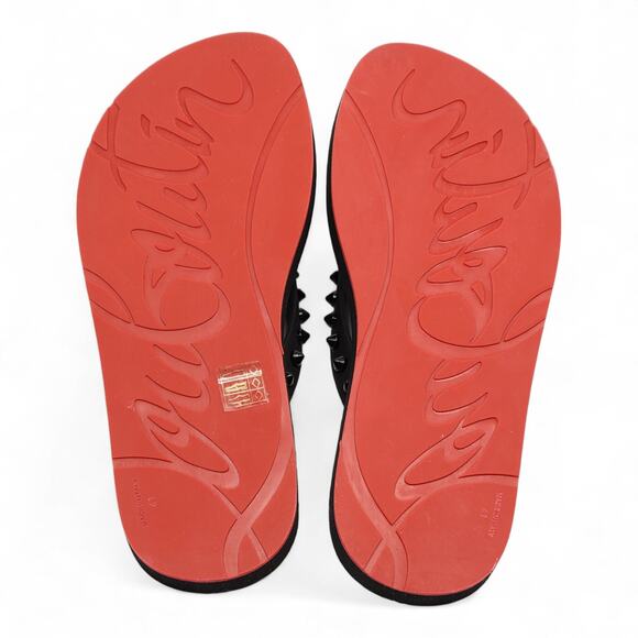 Christian Louboutin Loubi Flip Studded Flip Flops in Black - Picture 8 of 16